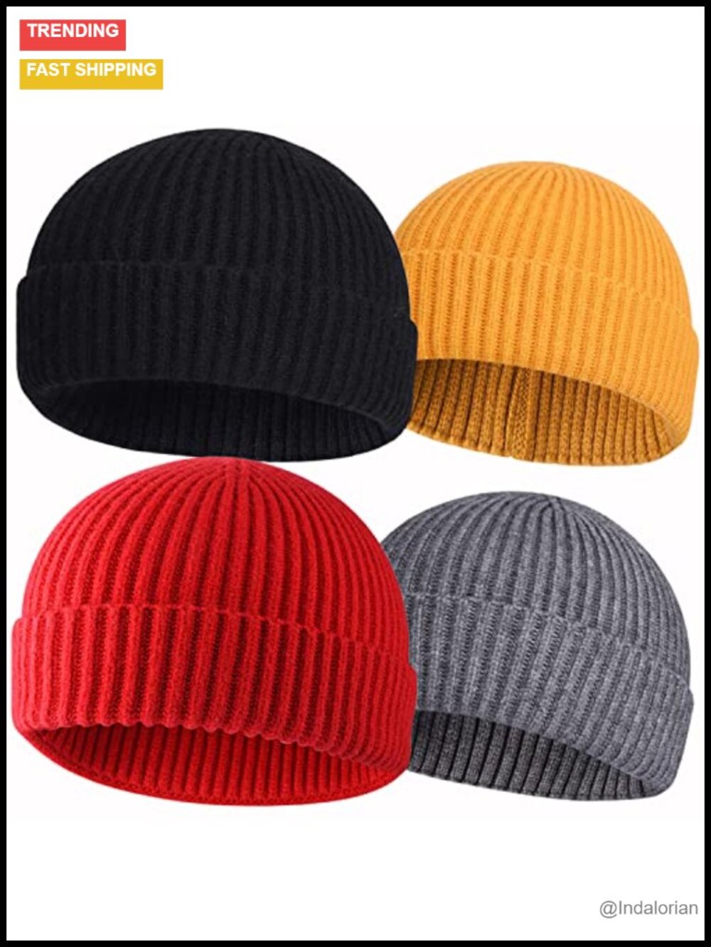 Wool Fisherman Knit Watch Cap Warm Winter Beanie Handmade Ribbed Cuff